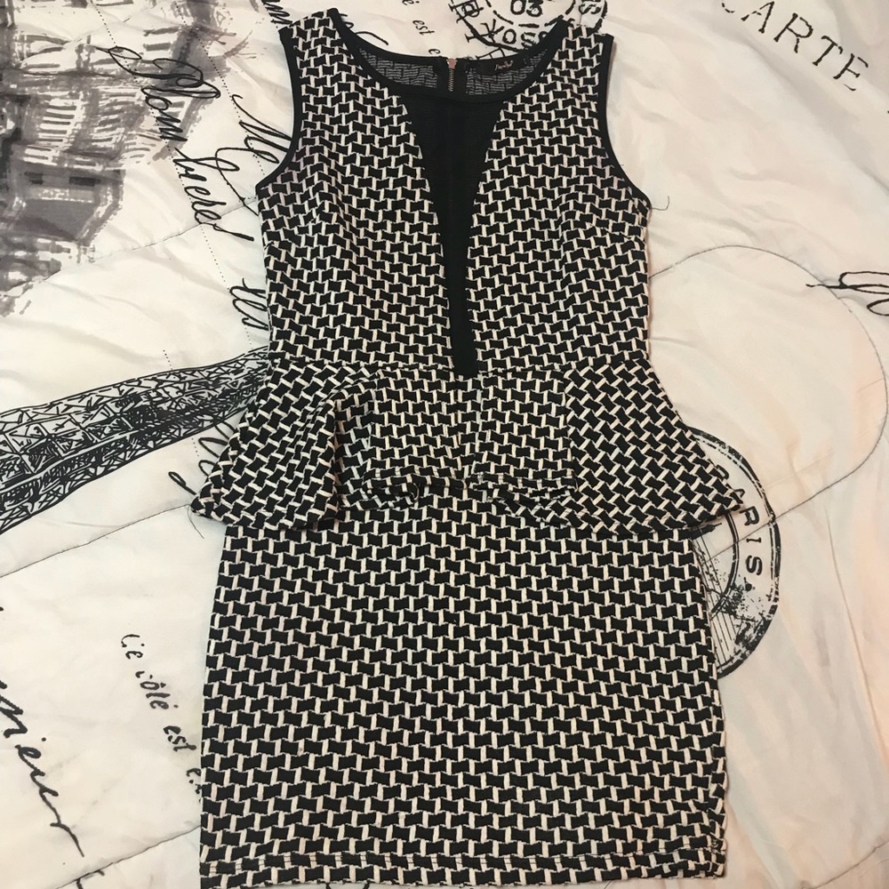 Black & White Checkered Mini Dress